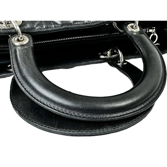 🖤Authentic Lady Dior Cannage Black Leather Silver Hardware - Picture 16 of 16